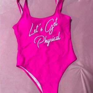 Pink Graphic Swimsuit - Let's Get Physical